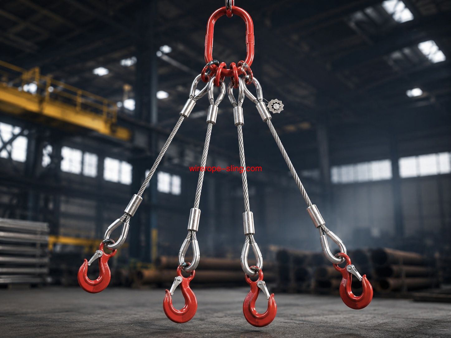 4 Leg Wire Rope Sling 16mm x 3m with Master Link and Hooks | LKS